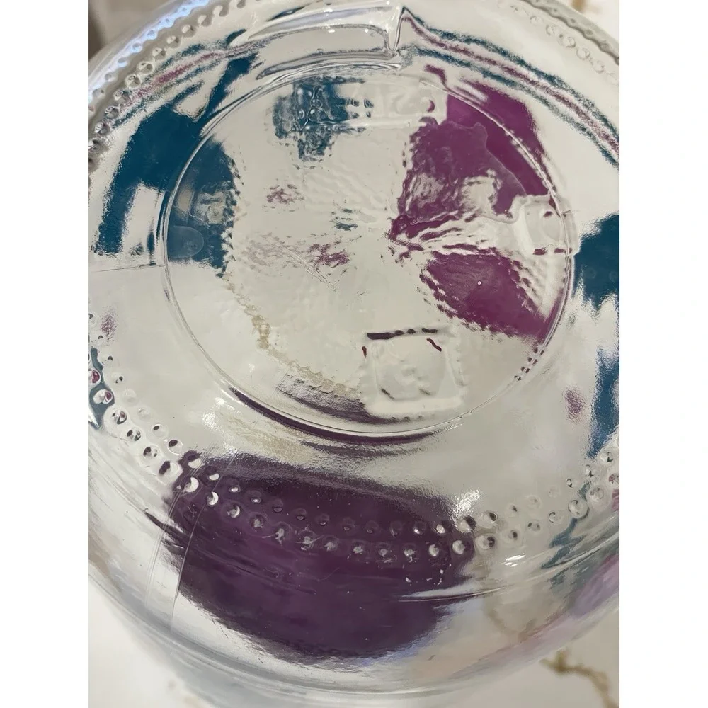 Vintage Southwest Desert Printed Glass Jar Plastic Lid Wide Mouth Large 10 in‎